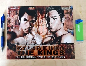 Foto Firmada MANNY PACQUIAO 10x8 (SIG PLATEADO) 'DE LA HOYA' Equipo Pac Cert 30D - Imagen 1 de 3
