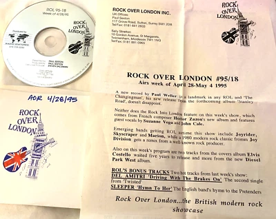 4/28/95 ROCK OVER LONDON JOYRIDER, MARION, REEF, SUPER GRASS, ELVIS COSTELLO (2) - Image 1 of 3