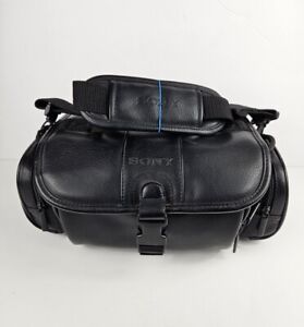 Vintage 1990s Large Sony Black Video Camera Bag Faux Leather