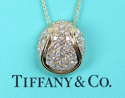 RARO Collar Colgante Diamante Conjunto Pavé Oro 18k Estate Tiffany Co Estate 1.50ct RARO Foto 1 de 4