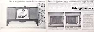 PRINT AD Magnavox 1960 Stereophonic High Fidelity Television Phonographs 2pg - Picture 1 of 1