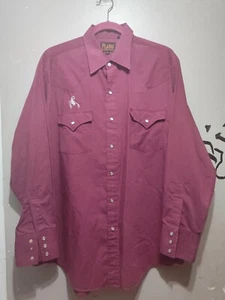 VINTAGE Plains Western Wear Pearl Snap Shirt Men Large Scorpion Embroidery - Picture 1 of 14