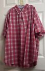 Chaps Red Check Plaid Short Sleeve Easy Care Ralph Lauren Size 3Xb Western