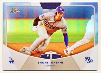 2024 Topps Shohei Ohtani 50/50 SB 1 Chrome Refractor #1 - QTY AVAIL - Image 1 of 2