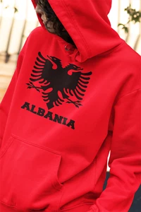 Escudo de armas albanés sudadera con capucha universal - Imagen 1 de 10