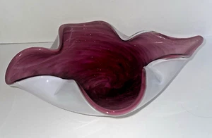 Vintage Murano Pink Cased Aventurine Copper Flake Art Glass Bowl. - Picture 1 of 6