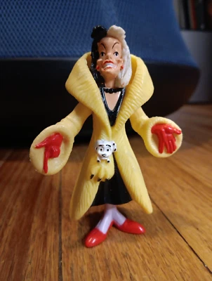 "FIGURA DE ACCIÓN JUGUETE PLÁSTICO CRUELLA DE VIL DISNEY 101 DÁLMATAS 3,7""" Foto 1 de 4