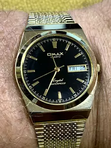 Vintage OMAX Quartz Crystal Waterproof Men's Watch - New Battery - Picture 1 of 17