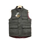 Mens size M WC510 POLO BCS Wool Tweed puffer Vest Gray Mix Fall Winter Cold