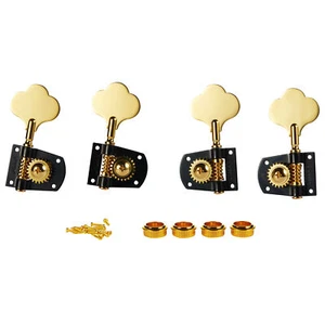 Cloverleaf Bass Tuners Bass Tuning Pegs for Fender American Bass Black w/ Gold - Picture 1 of 23