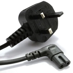 3M FIGURE 8 RIGHT ANGLE MAINS POWER LEAD 250V LAPTOP PS3,XBOX,SKY,RADIO,CABLE,TV - Picture 1 of 1