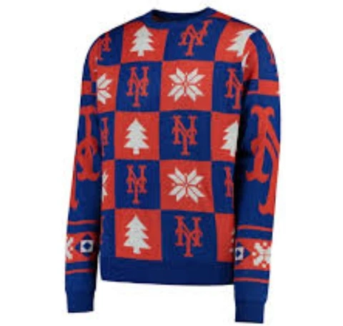NY Mets Genuine Merchandise MLB Baseball Size L Christmas Sweater Cover