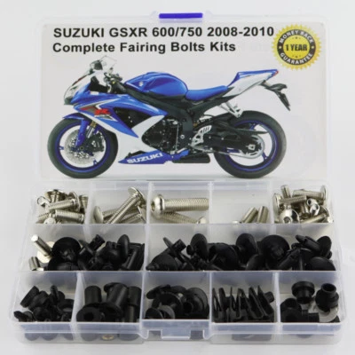 Juego completo de tornillos de carrocería plateados para Suzuki GSXR 600/750 08-10 Foto 1 de 4