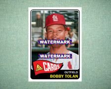 Bobby Tolan St Louis Cardinals 1965 Style Custom Baseball Art Card