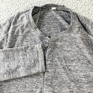 Lululemon Pullover Mens Medium Gray Long Sleeve Athletic 1/2 Snap Stretch Top - Picture 1 of 8