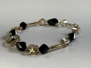 Beautiful 7" 1/20 14K Gold Filled ~ Crystal Bracelet ~ 10.2 grams - Picture 1 of 10