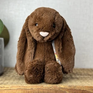 Conejito de chocolate Jellycat mediano tímido - Nuevo sin etiquetas 12" con bigotes - Imagen 1 de 17