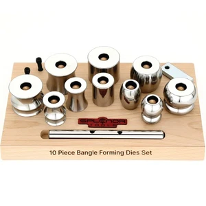 Set 10 fustelle forma braccialetto in acciaio - fustelle concave, a cupola e a forma piatta per B... - Foto 1 di 6