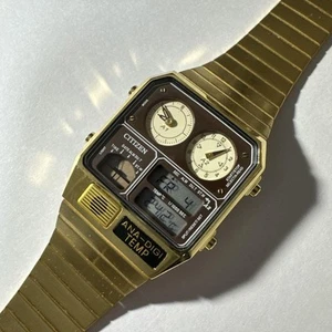 Citizen ANA-DIGI TEMP Gold Digital-Analog with Temp Function - Picture 1 of 6