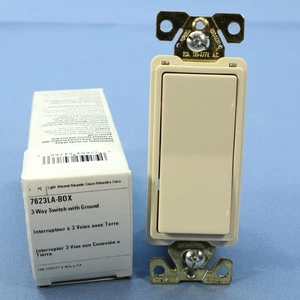 Cooper Light Almond COMMERCIAL Decorator 3-Way Rocker Light Switch 20A 7623LA - Picture 1 of 6