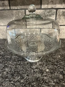 Anchor Hocking Wexford Standfuß Kuchenständer mit Kuppel Cloche Bowle Schüssel Kombination 12" - Bild 1 von 7