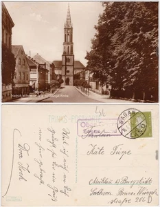 Sagan Żagań Friedrich Wilhelm Strasse, evangelische Kirche 1932 - Bild 1 von 3