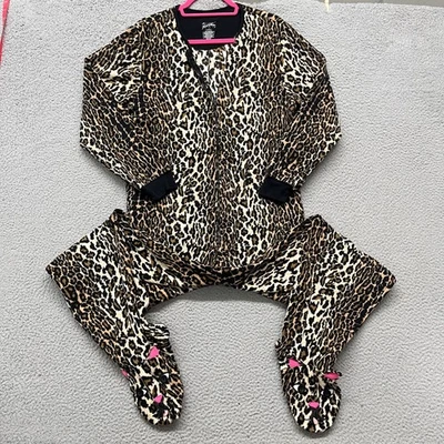 Nick & Nora пижамы Footie женщин L леопард Cat комбинезон гепард животное печати - Изображение 1 из 4