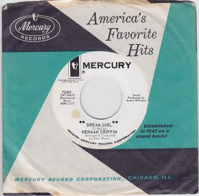 Herman Griffin: Dream Girl / Nothing Beats A Failure MERCURY 72401 DEMO NORTHERN - Image 1 of 4