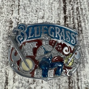 Vintage 1982 BLUEGRASS MUSIC USA Pewter Great American Belt Buckle serial #H918 - Picture 1 of 3