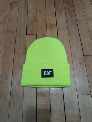 CAT Caterpillar Alta Visibilidad Amarillo Neón Invierno Medias Gorra Sombrero Tejido Foto 1 de 2