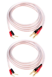 2 Pack Pin Type Plug to Banana Male Plug Speaker Cable，Audiophile 14 AWG OFC ... - Bild 1 von 2