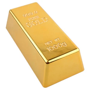 Qualität Fake Goldbar Briefbeschwerer Schreibtisch Büroteller Tischdekor Goldstop - Bild 1 von 3