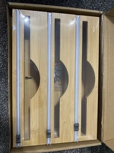 NEW Bamboo Cling Wrap Foil Dispenser With Slide Cutter - Picture 1 of 7
