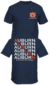 Camiseta Auburn Tigers Marina 2 Caras Diagonal Repetición Mangas Cortas - Imagen 1 de 7