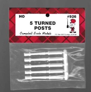 Campbell 5 Turned Posts #926 Scratch Building Supplies/Details - Picture 1 of 1