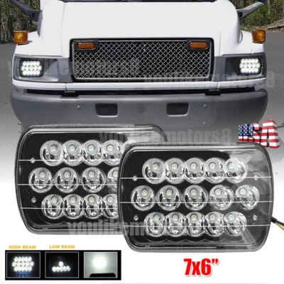2pcs Fit Chevrolet Kodiak C4500 C6500 C7500 7x6" LED Square Headlights Hi/LO DOT - Image 1 of 4