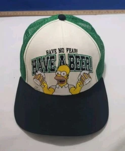 Los Simpson Homero ¡No tengas miedo! Gorra Have A Beer Trucker Snapback malla verde - Imagen 1 de 3