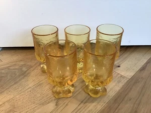 5- Tiffin Franciscan Madeira Cornsilk Yellow Glass 70’s Footed Tumbler 4.7/8” - Picture 1 of 5