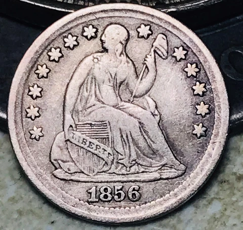 1856 Seated Liberty Half Dime 5C Ungraded Choice 90% Silver US Coin CC18723 Cover