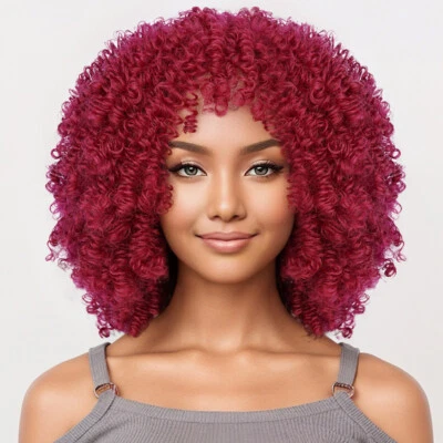 Short Curly Wigs for Women Soft Big Curly Wig with Bang Heat-Resistant Wavy Wig  - Image 1 of 4
