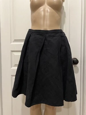 Auténtica Falda Plisada de Algodón Grueso Azul Lanvin Talla 40 EE. UU. 4 Orig. Precio $1760 Foto 1 de 4