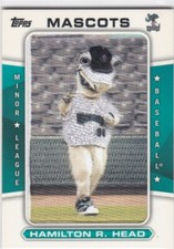 2013 Topps Pro Debut Mascots Patch Hamilton R. Head /120 Free Shipping!