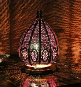 Moroccan Turkish Oriental Table Lamps, US Plug In Bedside Floor Night Lights - Picture 1 of 4