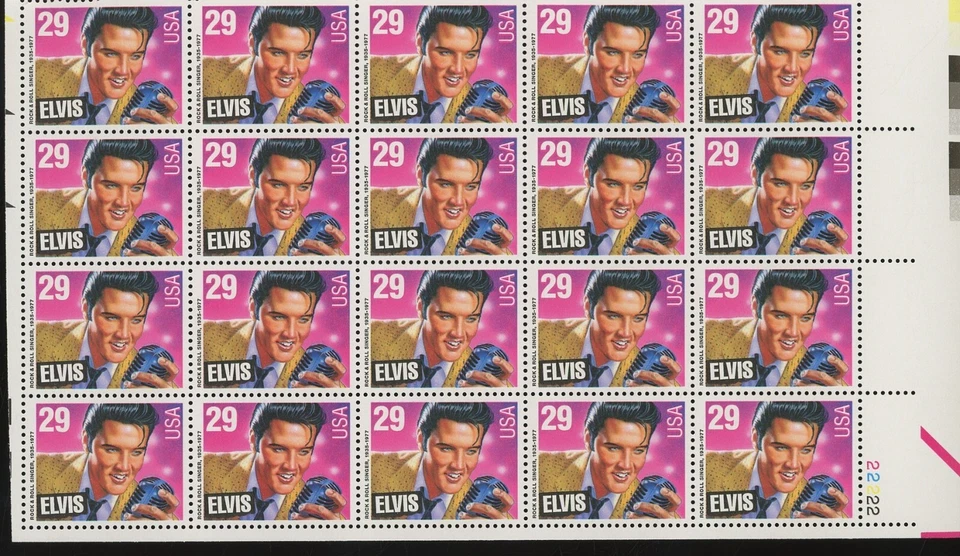 Scott 2721 29c Elvis Presley Stamp Block of 20 - Image 1 of 2