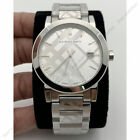 Burberry BU9037 Check Stamped Dial Silver Bracelet Casual Unisex Wrist Watch