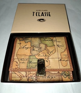 Alviero Martini Map Wallet NEW in Box Leather Wallet BEAUTIFUL W001 - Picture 1 of 6