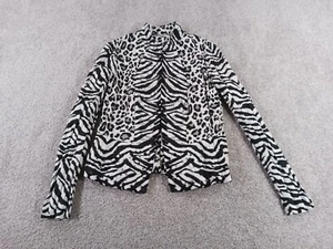 Alberto Makali Womens Blazer XS 18x23 White Black Animal Print - Picture 1 of 10
