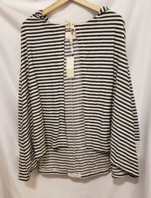 Capa con capucha Skies Are azul para mujer pequeña negra blanca manga larga corbata delantera Foto 1 de 4