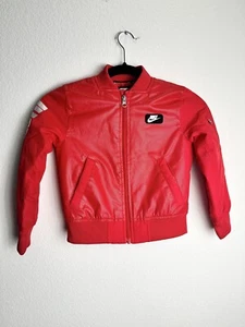 EUC Kids Nike Red Bomber Jacket. Size Small / 4. Zip Closure - Picture 1 of 8