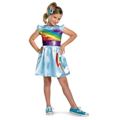 Girls My Little Pony Costume Rainbow Dash Fancy Dress Toddler Kids Child 3T-4T  - Image 1 of 3